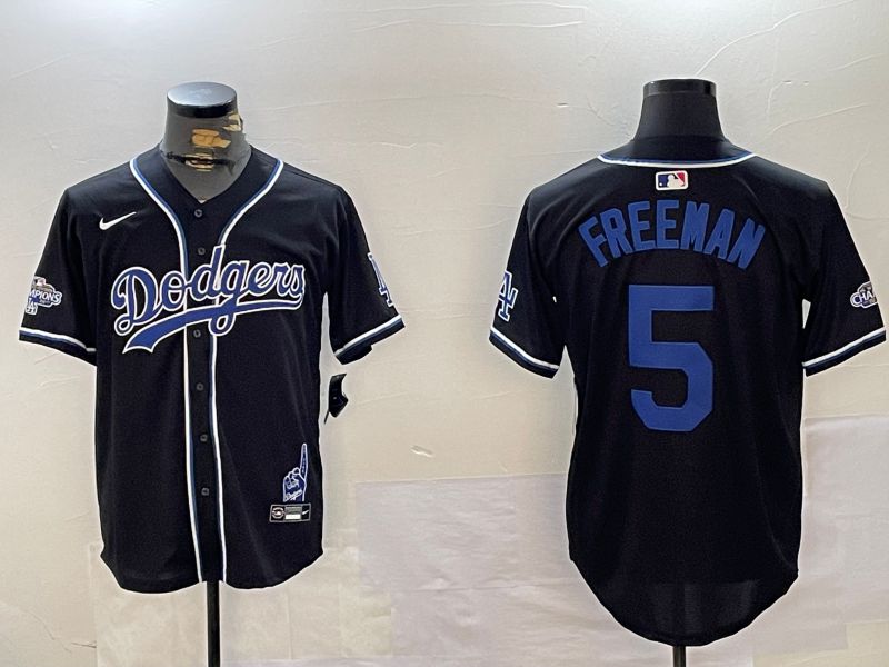 Men Los Angeles Dodgers #5 Freeman Black Game 2024 Nike MLB Jersey style 1202